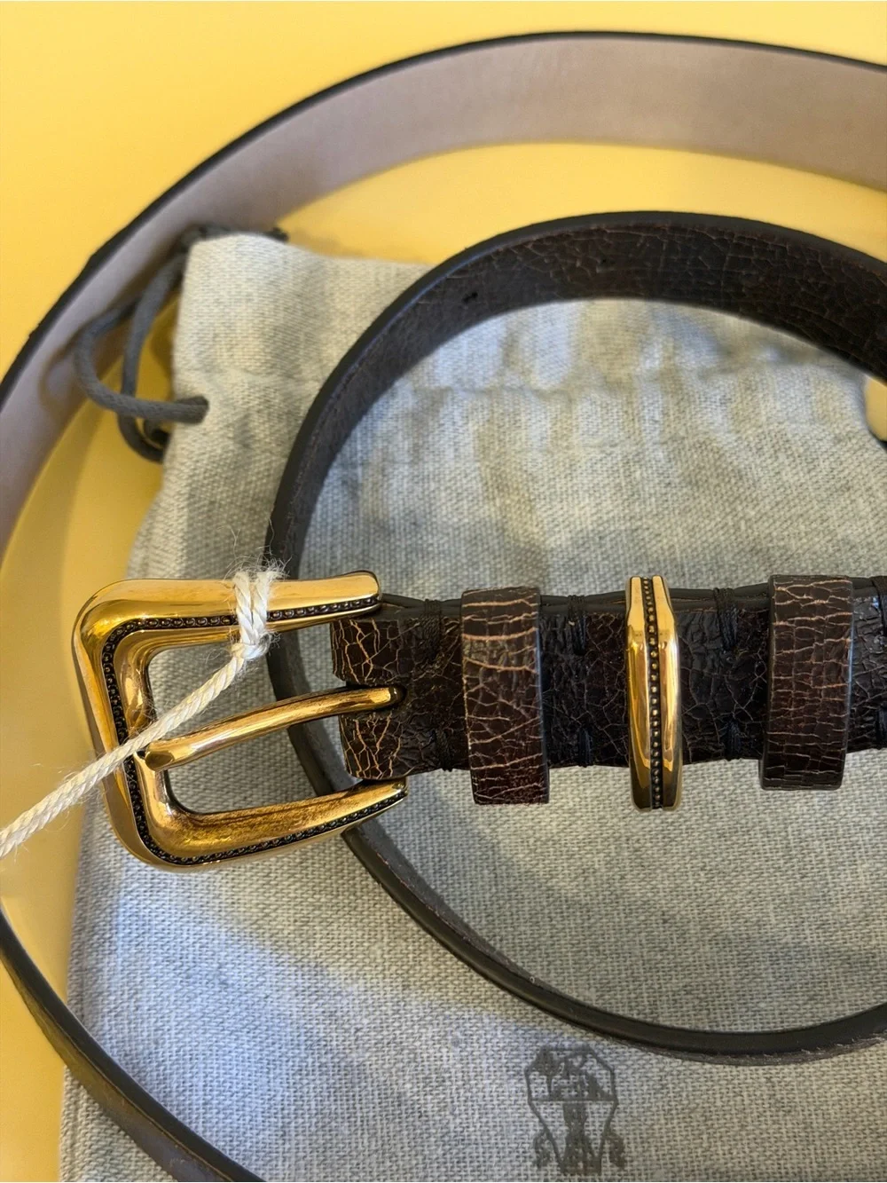 BRUNELLO CUCINELLI WOMENS LEATHER BELT